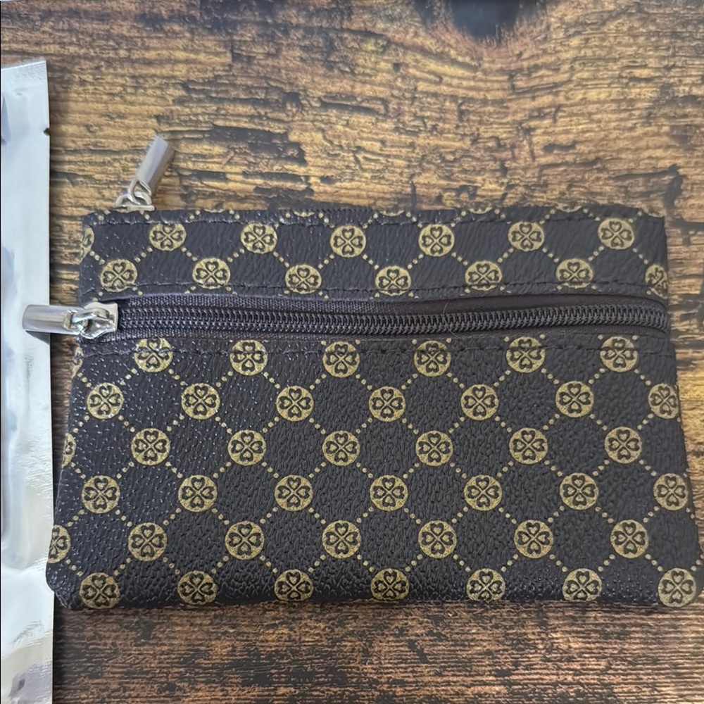 Brown and Gold Patterned coin pouch